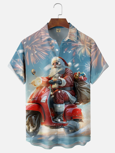 Men's Christmas Funny Graphic Short Sleeve Hawaiian Shirt